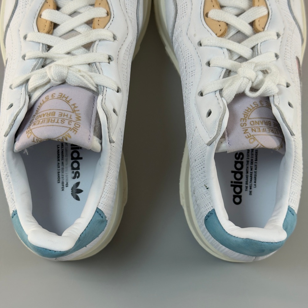 Adidas SC Premiere Women 6 Sneakers White Bone Leather Mesh Low Lace Up Shoes - Picture 8 of 16